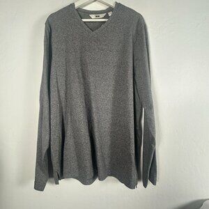 Joseph Abboud Mens V-Neck Long Sleeve Shirt Gray Large Knit Casual Pullover New